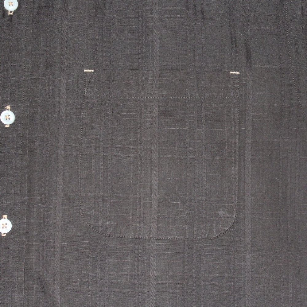 Orvis Large Brown Windowpane Short Sleeve Button Front Casual Lounge Shirt - Picture 9 of 11